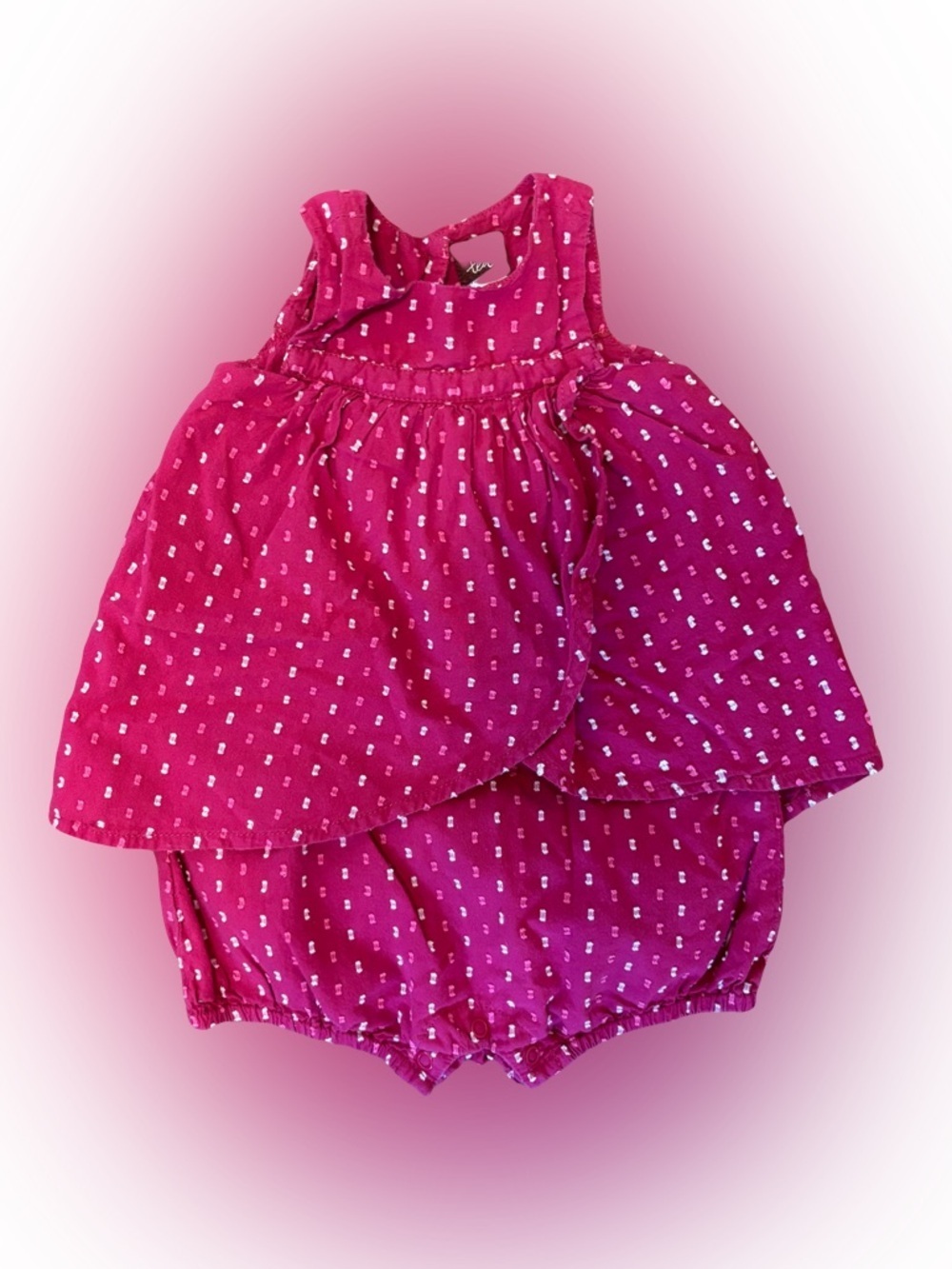 Tea Collection Girls 0-3 Months Maroon Polkdot Romper